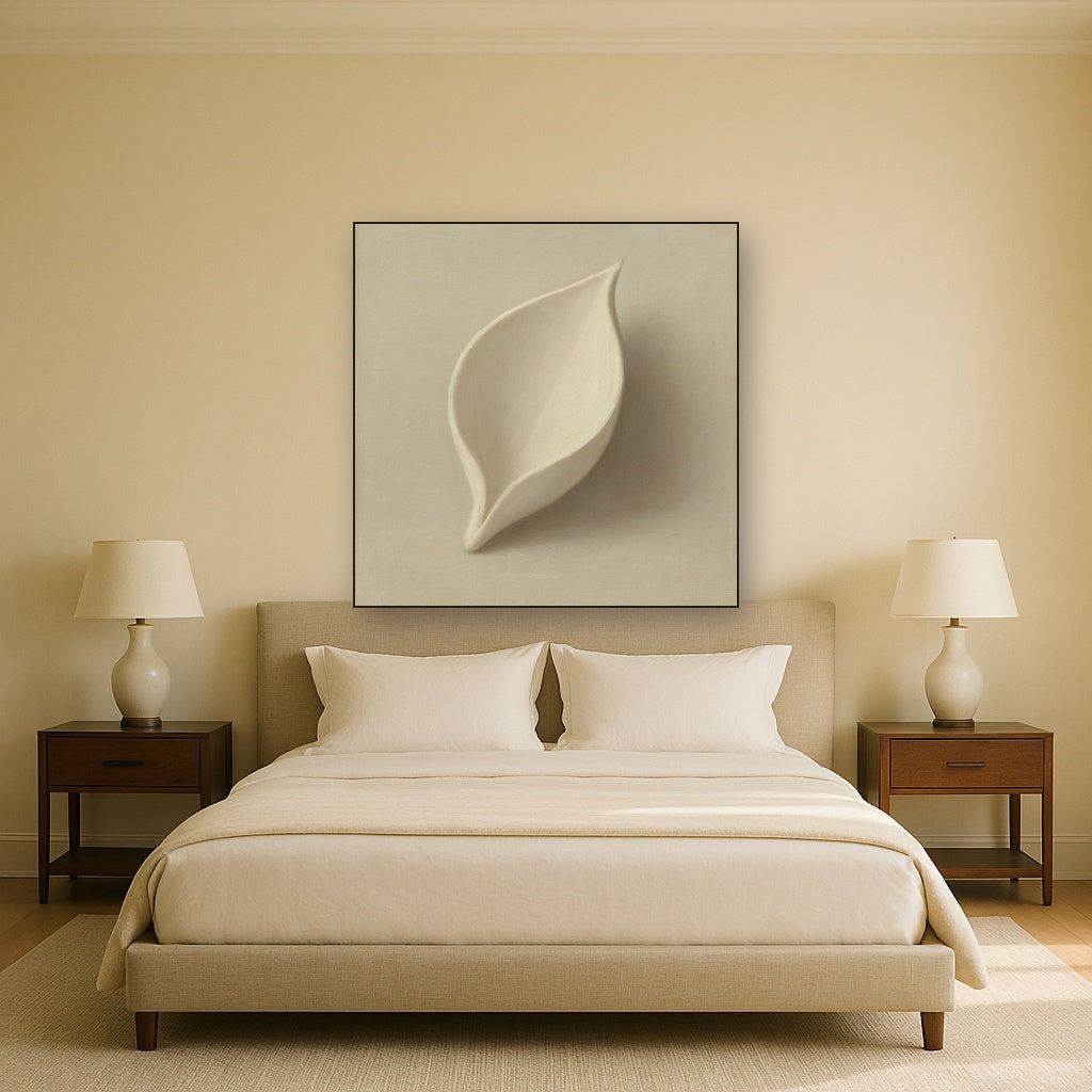 Sculpted Ivory Floral Contour No. 1 - Modern Fine Art Oil Painting - View 3