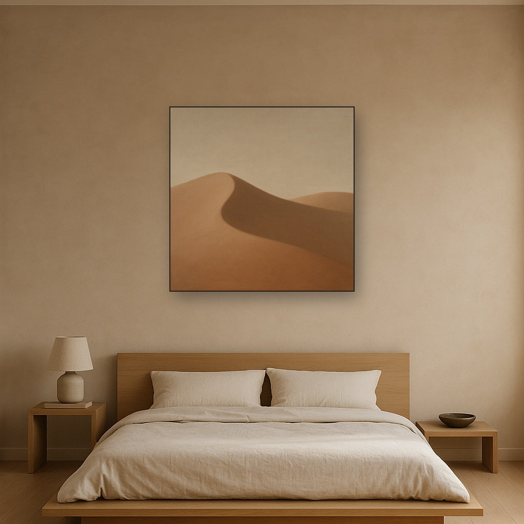 Muted Desert Dune Geometry No. 8 - Modern Fine Art Oil Painting - View 3