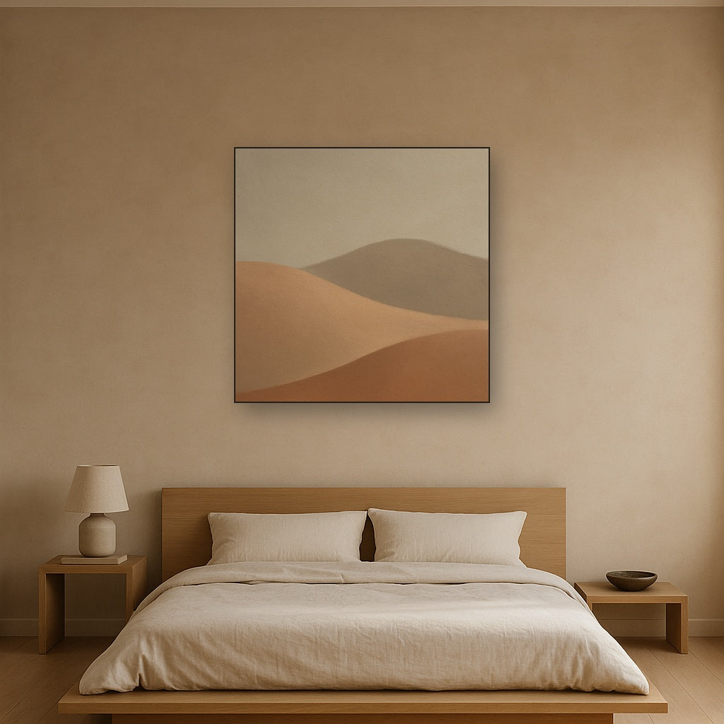 Muted Desert Dune Geometry No. 8 - Modern Fine Art Oil Painting - View 3