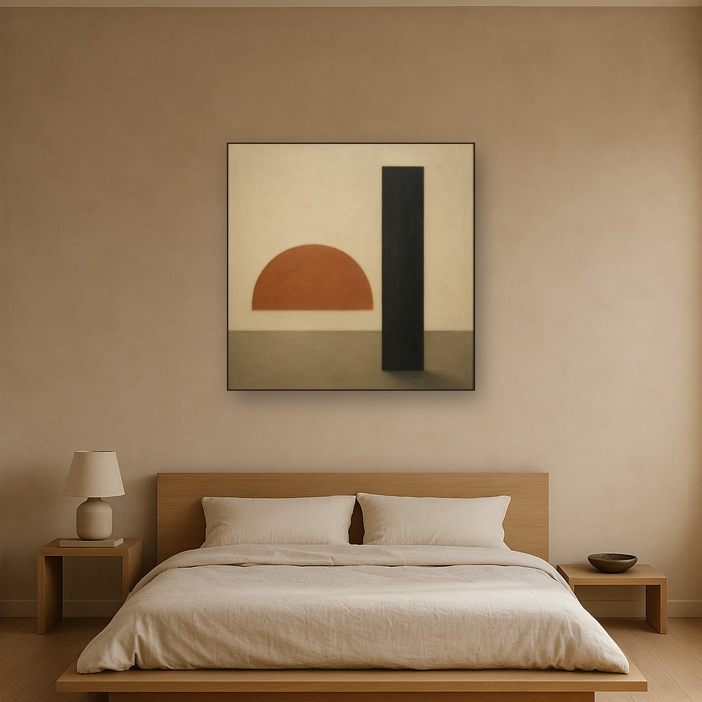 Semicircle Horizon & Minimalist Pillar No. 10 Oil Painting - View 3