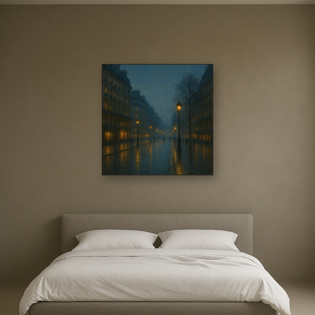 Rainy Parisian Boulevard at Twilight No. 28 Oil Painting - View 3