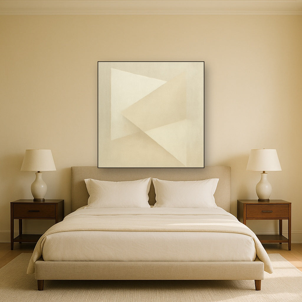 Architectural Stucco Geometry No. 3 - Modern Fine Art Oil Painting - View 3