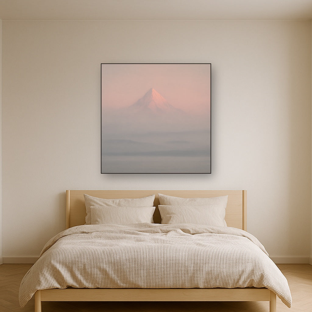 Pale Alpenglow over Distant Glacial Peak No. 22 Oil Painting - View 3