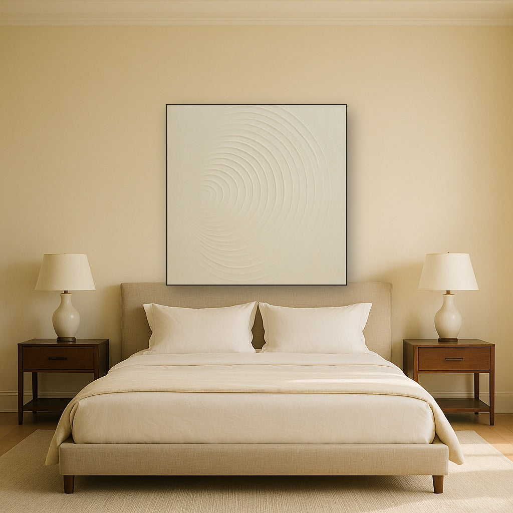 Radial Sunburst Plaster Ridge No. 5 - Modern Fine Art Oil Painting - View 3