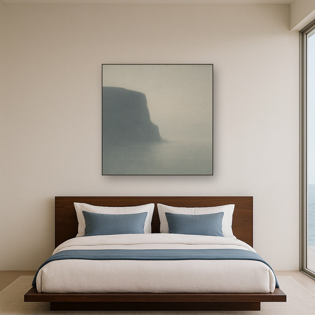 Solitary Headland in Fog No. 9 - Modern Fine Art Oil Painting - View 3