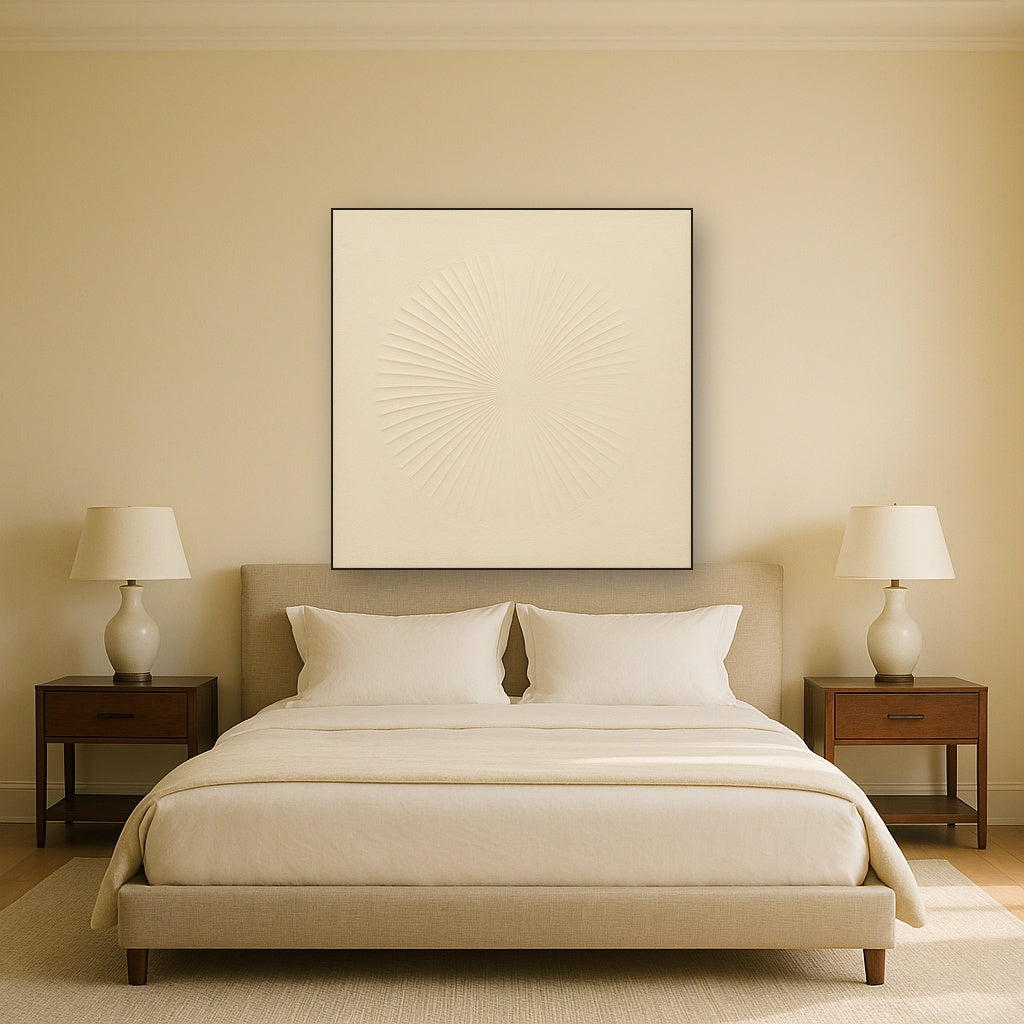 Radial Sunburst Plaster Ridge No. 5 - Modern Fine Art Oil Painting - View 3