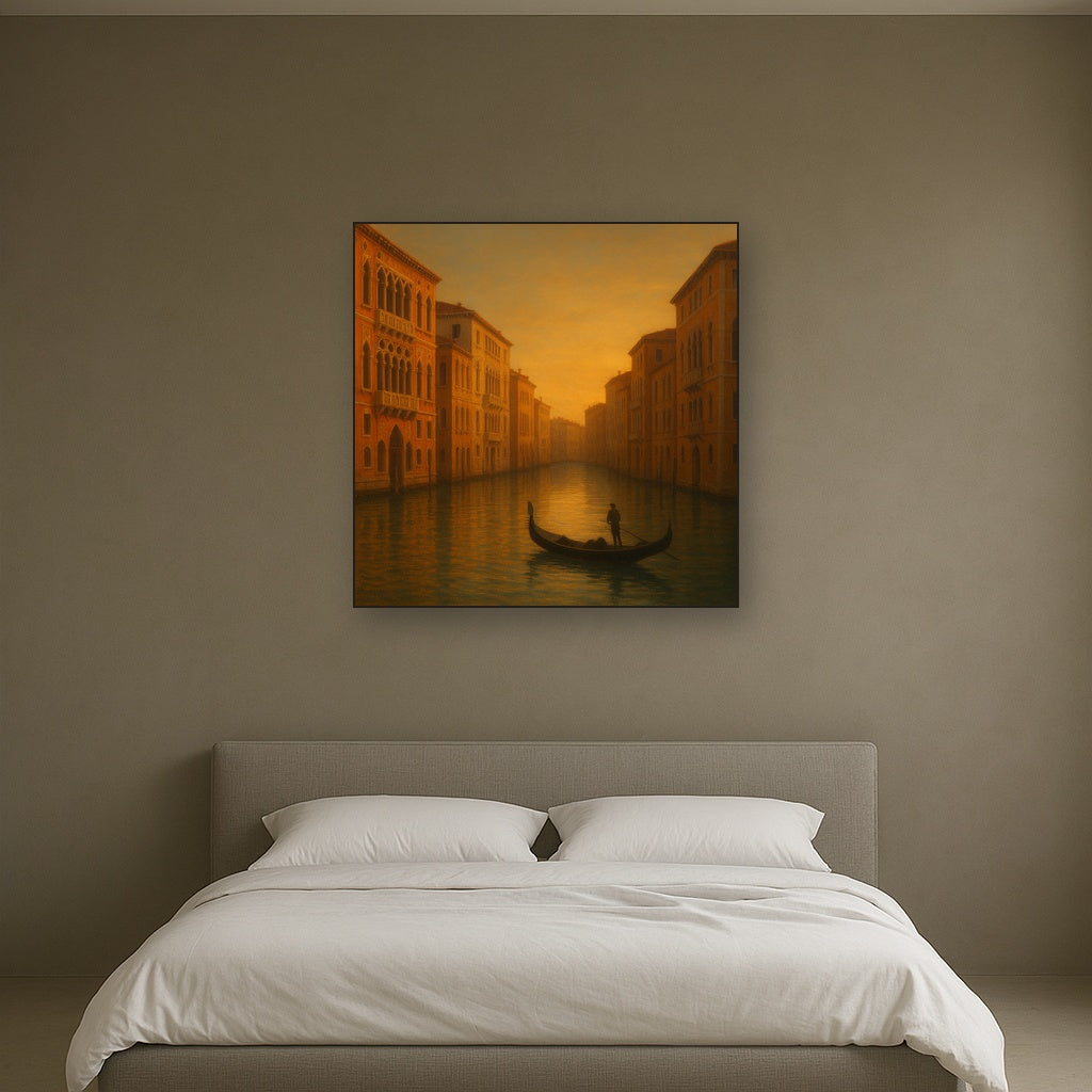Venetian Canal Palaces at Golden Hour No. 8 Oil Painting - View 3