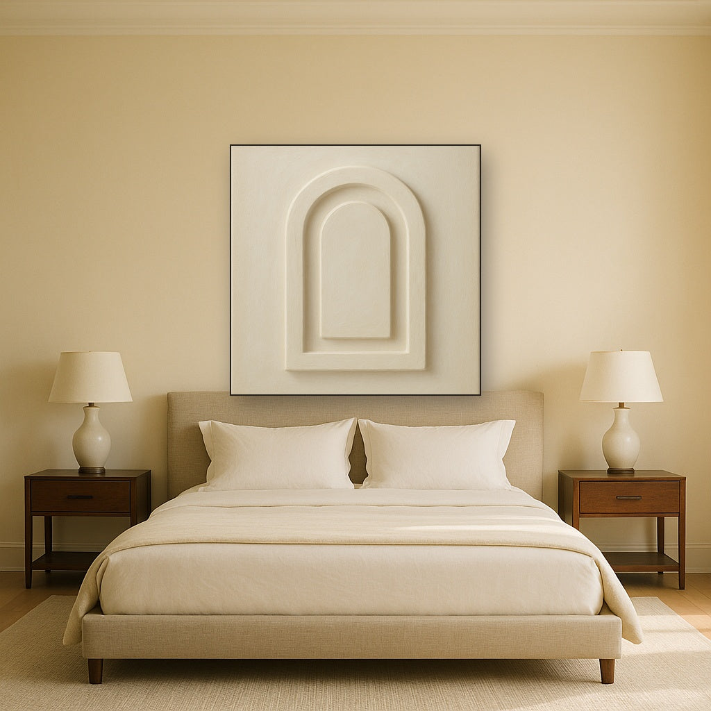 Textured Monolithic Plaster Arch No. 9 - Modern Fine Art Oil Painting - View 3