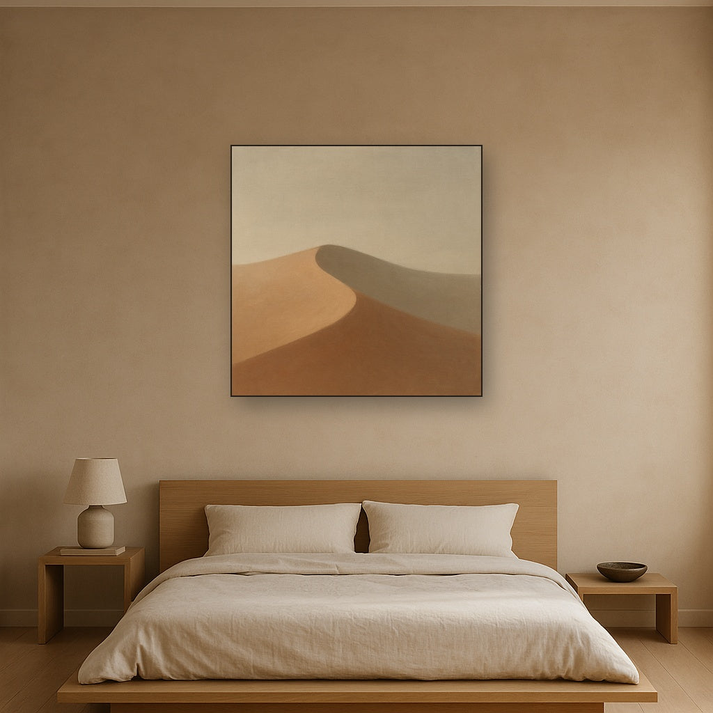 Muted Desert Dune Geometry No. 8 - Modern Fine Art Oil Painting - View 3