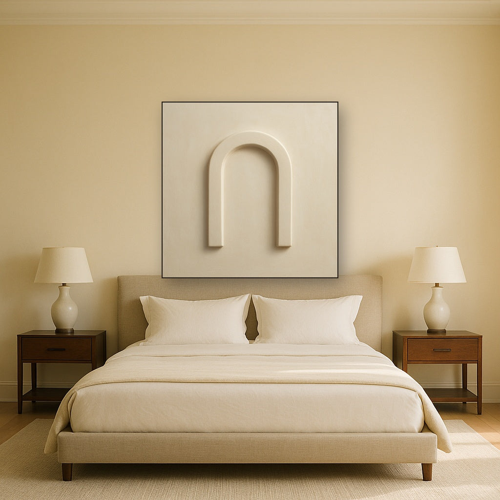 Textured Monolithic Plaster Arch No. 9 - Modern Fine Art Oil Painting - View 3