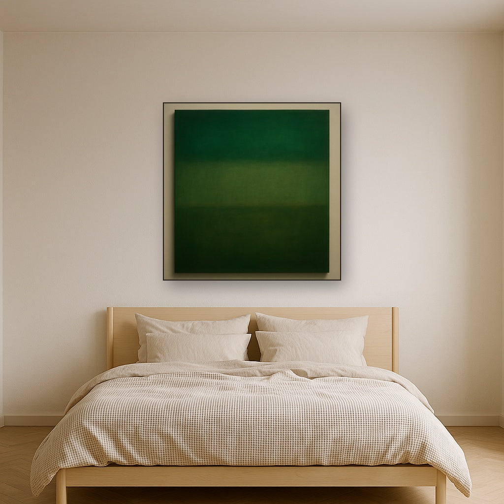 Forest Emerald & Deep Moss Contemplative Field No. 17 Oil Painting - View 3