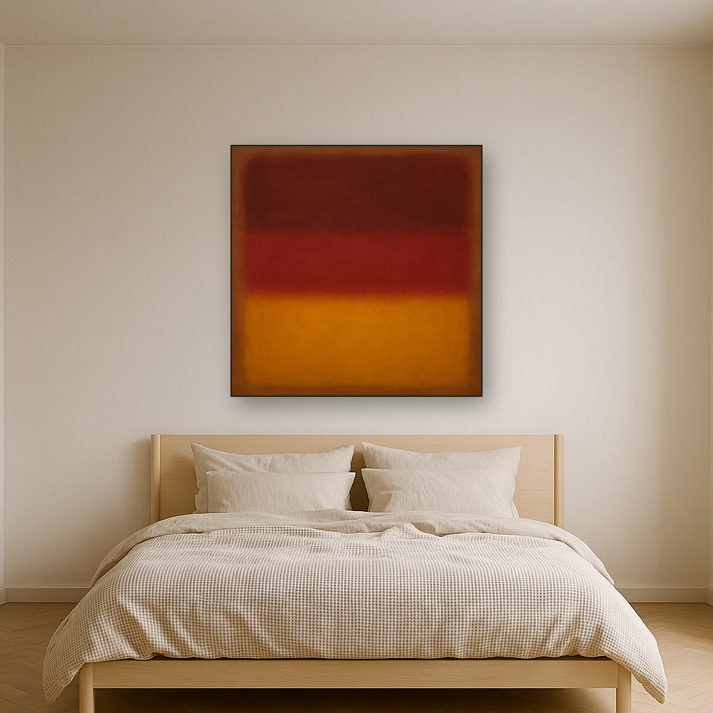 Crimson Burgundy & Saffron Gold Color Vibrations No. 10 Oil Painting - View 3