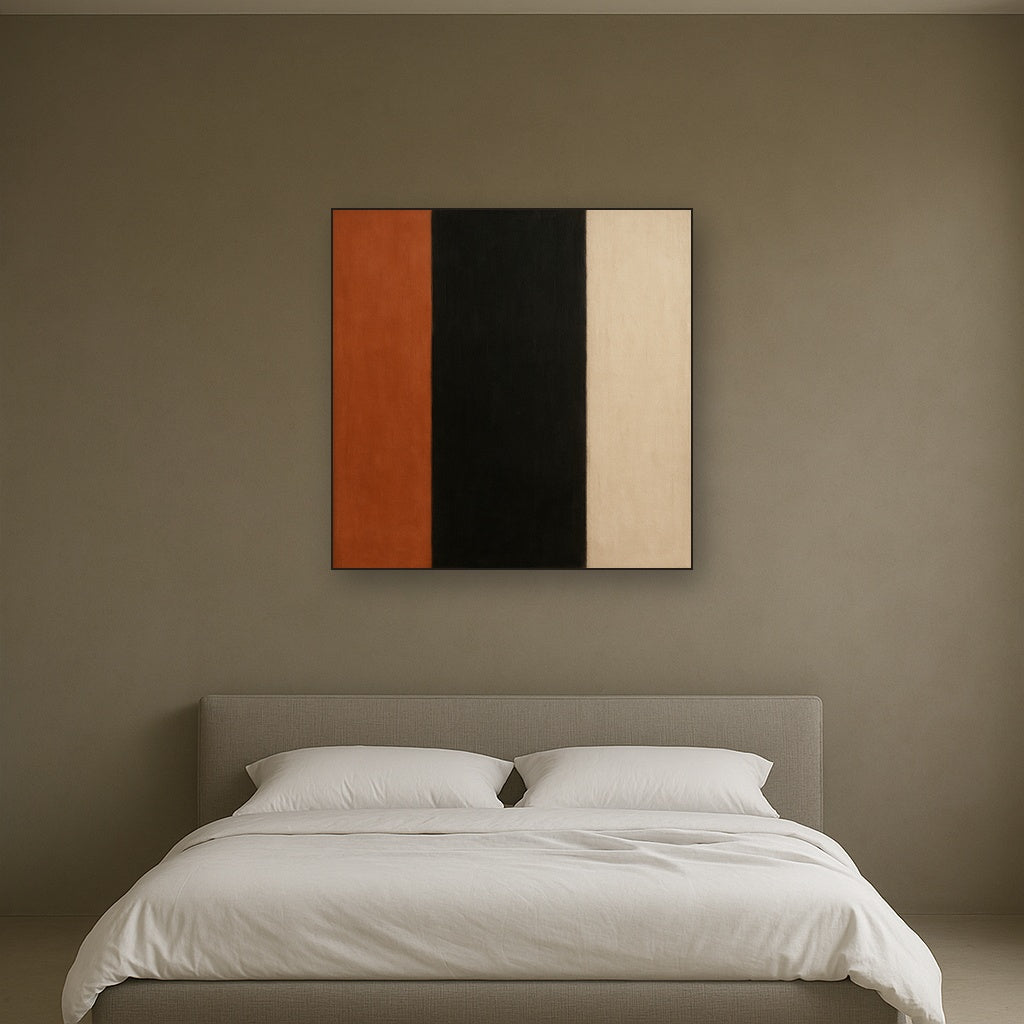 Deep Charcoal & Bone Monolith No. 1 - Modern Fine Art Oil Painting - View 3
