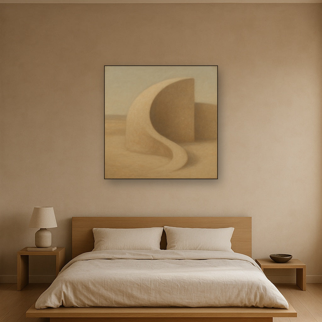 Soft Architectural Curve in Desert Bone No. 2 Oil Painting - View 3