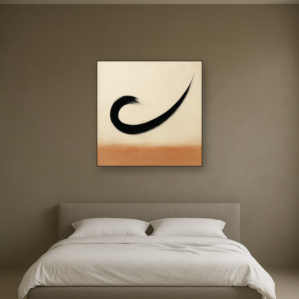 Monochrome Brushstroke Void No. 5 - Modern Fine Art Oil Painting - View 3