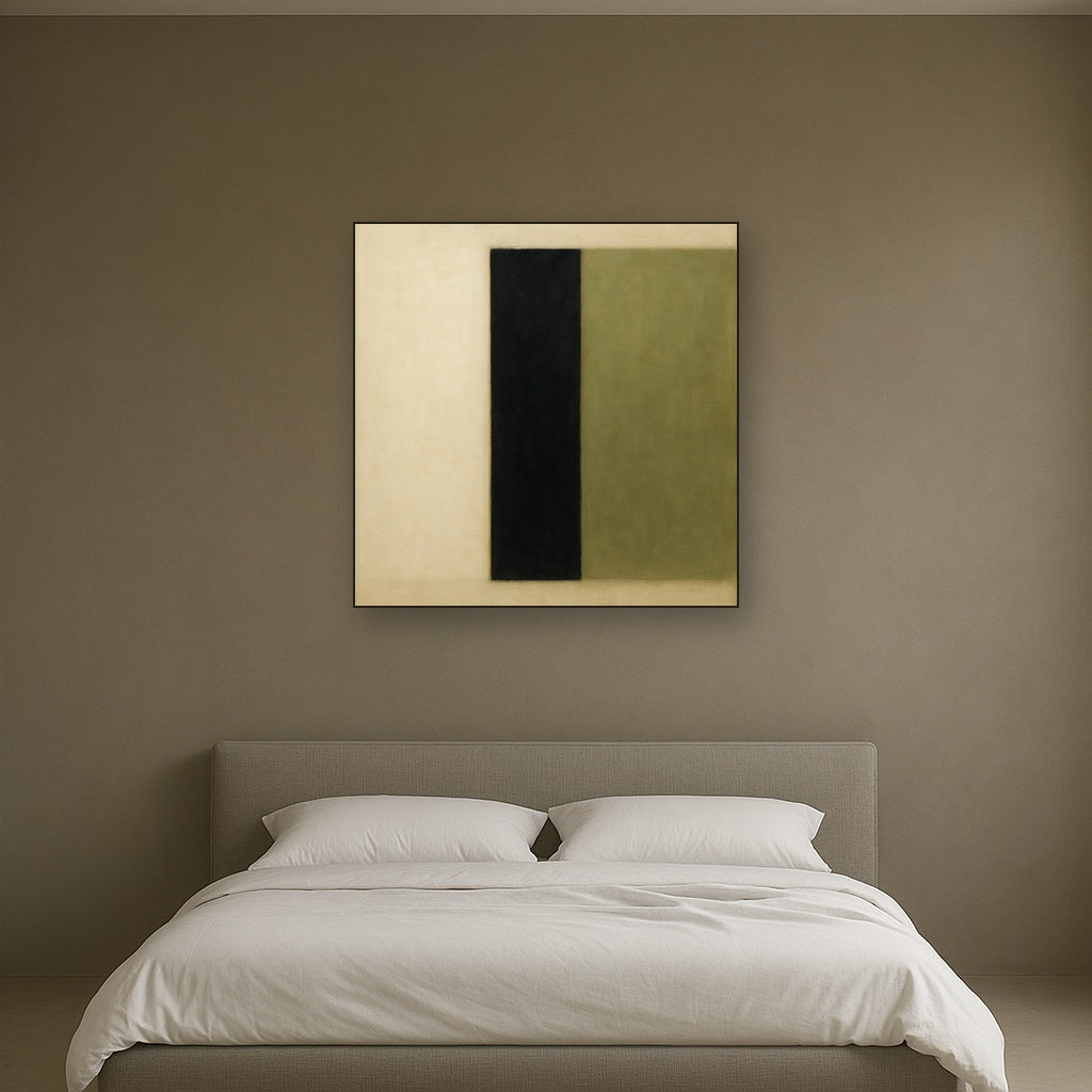 Deep Charcoal & Bone Monolith No. 1 - Modern Fine Art Oil Painting - View 3