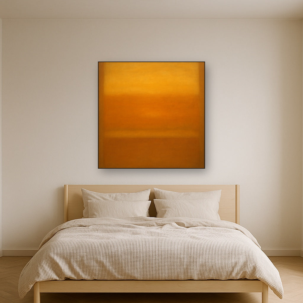 Warm Amber & Raw Sienna Sunset Meditation No. 29 Oil Painting - View 3