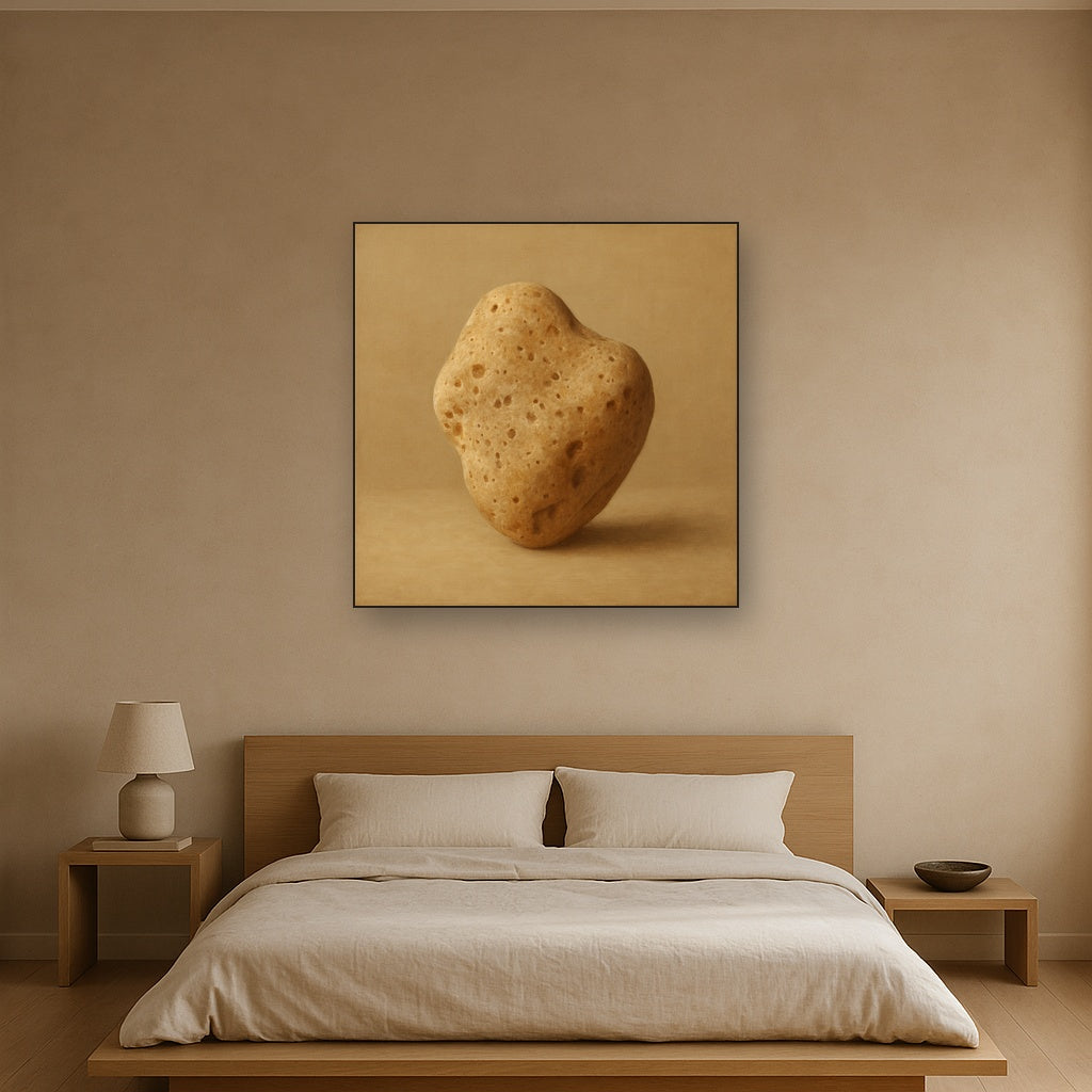 Zen Stone & Warm Grey Void No. 5 - Modern Fine Art Oil Painting - View 3