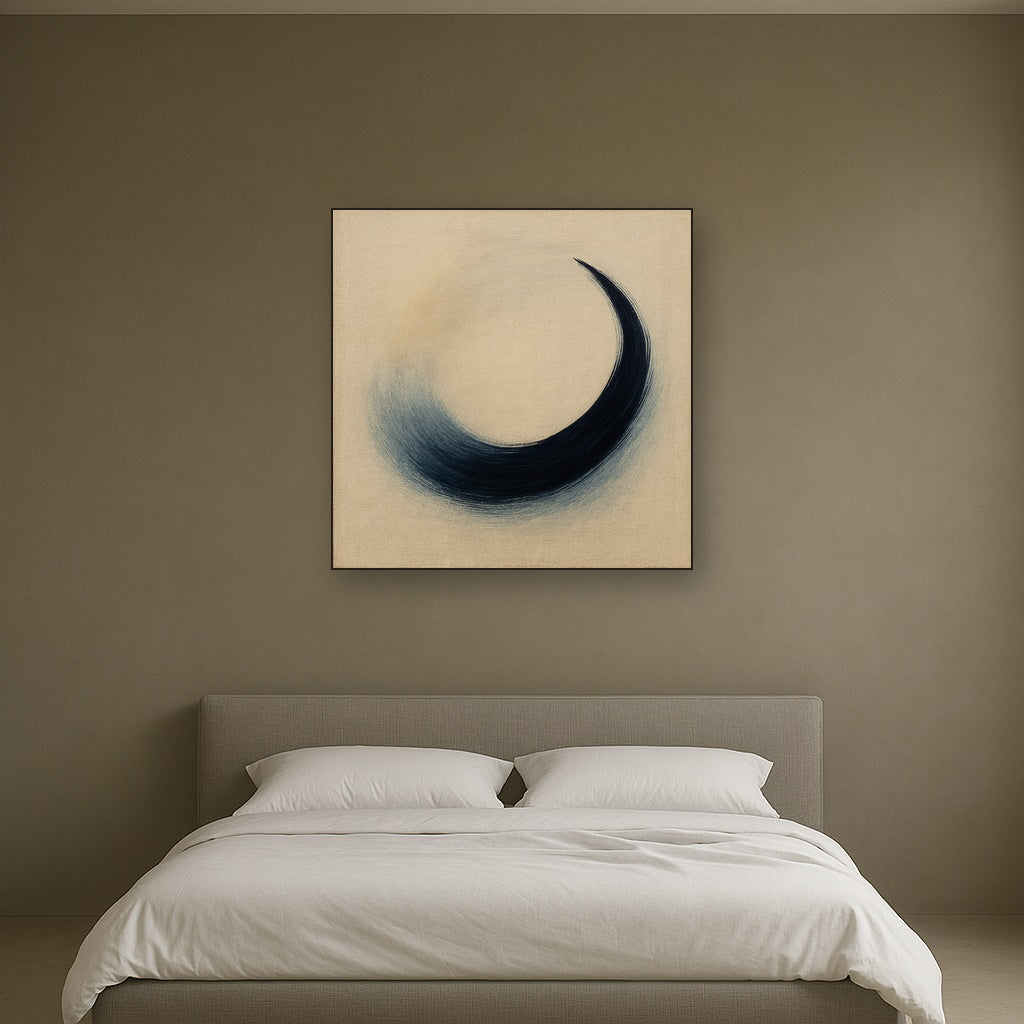 Monochrome Brushstroke Void No. 5 - Modern Fine Art Oil Painting - View 3