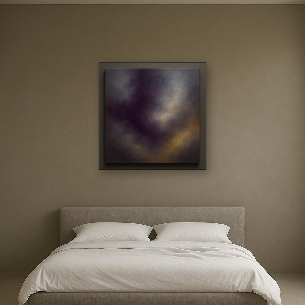 Gilded Plum & Soft Smoke Cloud Harmony No. 17 Oil Painting - View 3