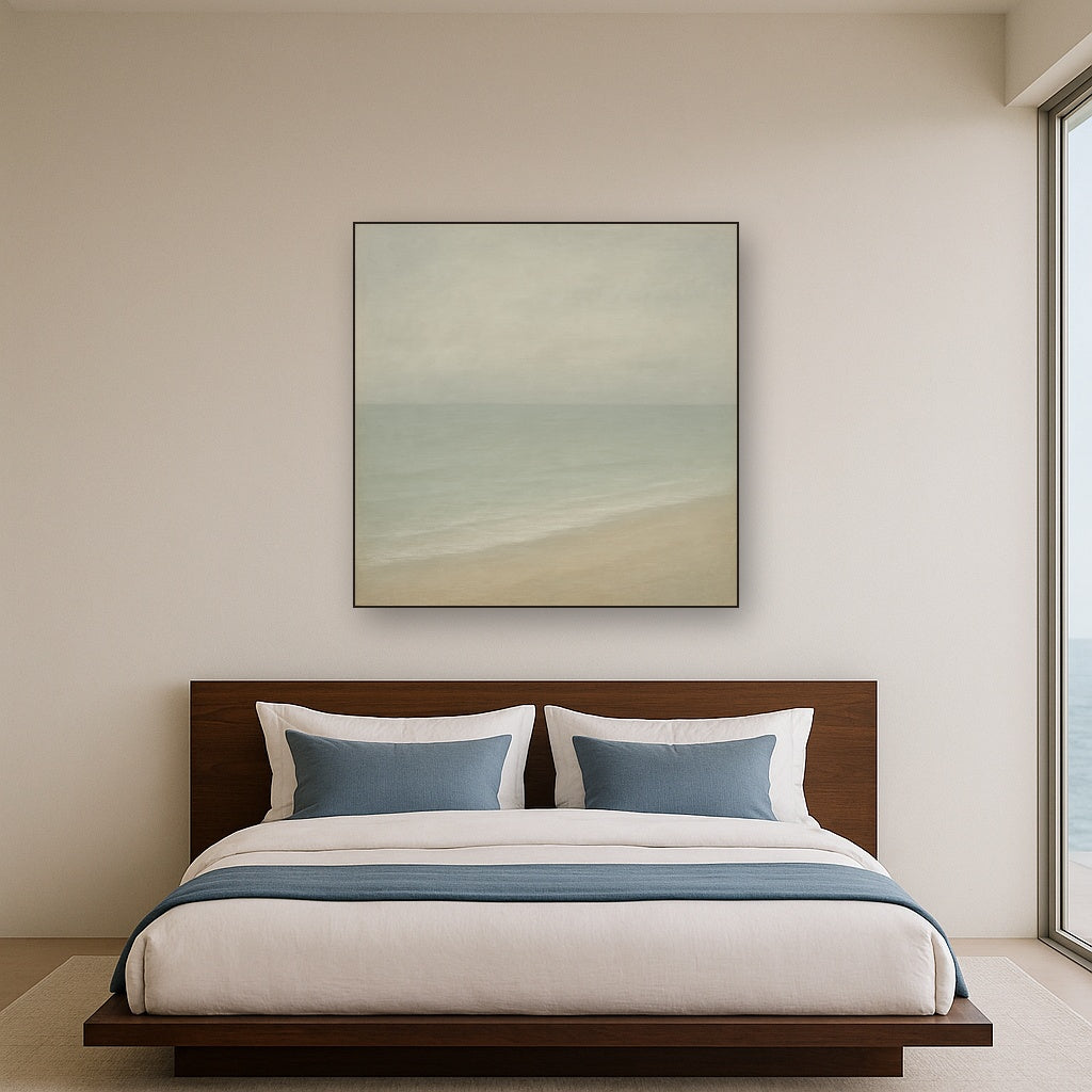 Monochrome Ocean Silence No. 5 - Modern Fine Art Oil Painting - View 3
