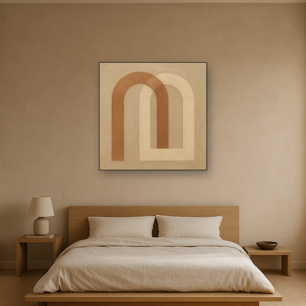 Minimalist Japandi Archways No. 10 - Modern Fine Art Oil Painting - View 3