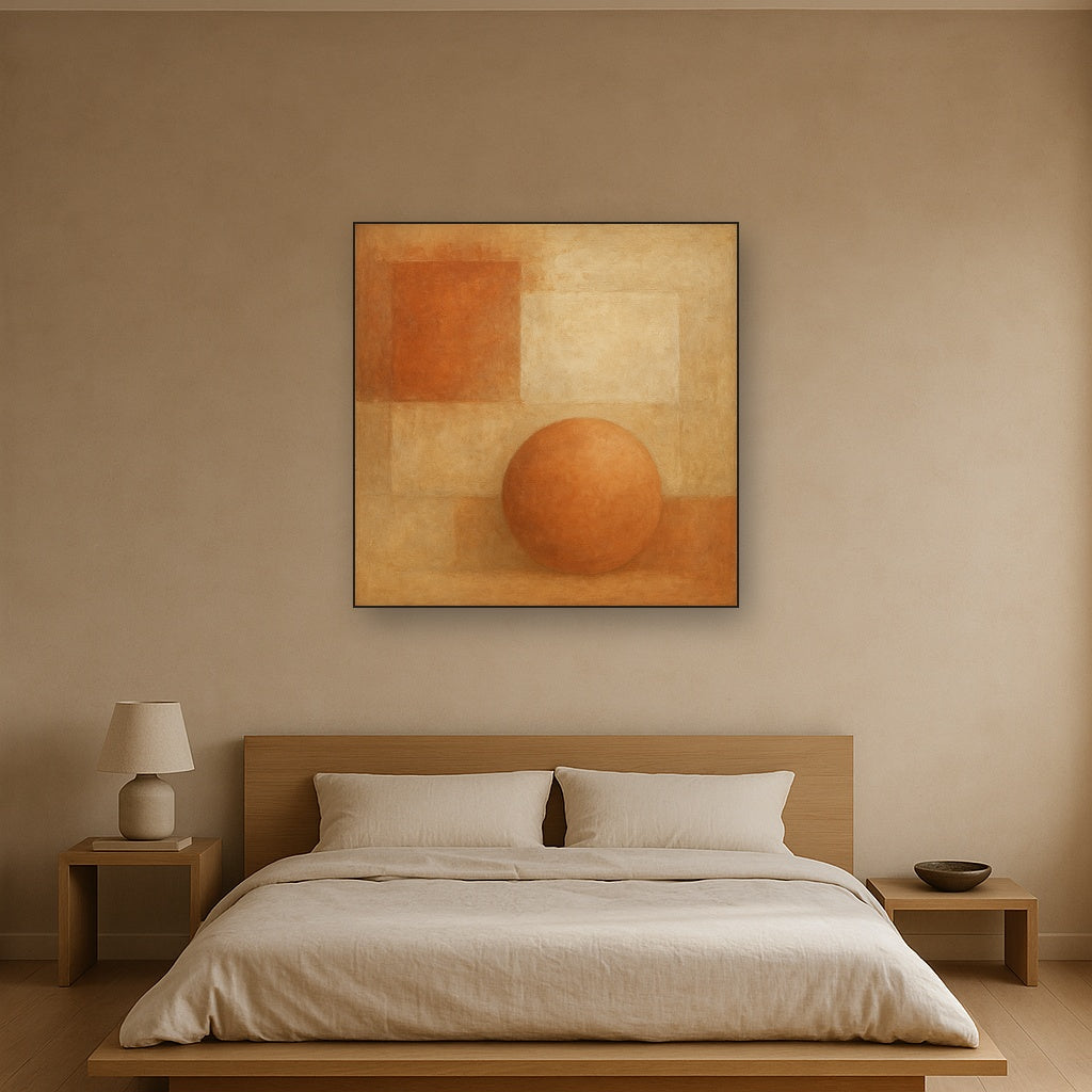 Earthy Terracotta & Weathered Plaster Wash No. 26 Oil Painting - View 3