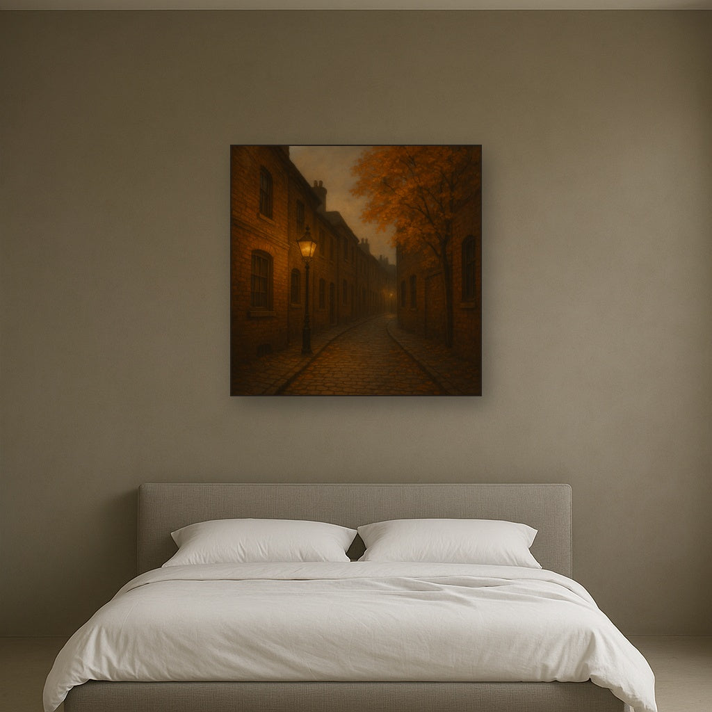 London Gaslamp Alley in Autumn Dusk No. 17 Oil Painting - View 3