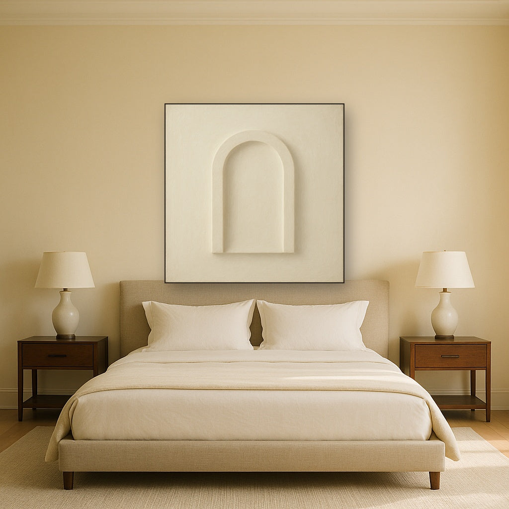 Textured Monolithic Plaster Arch No. 9 - Modern Fine Art Oil Painting - View 3