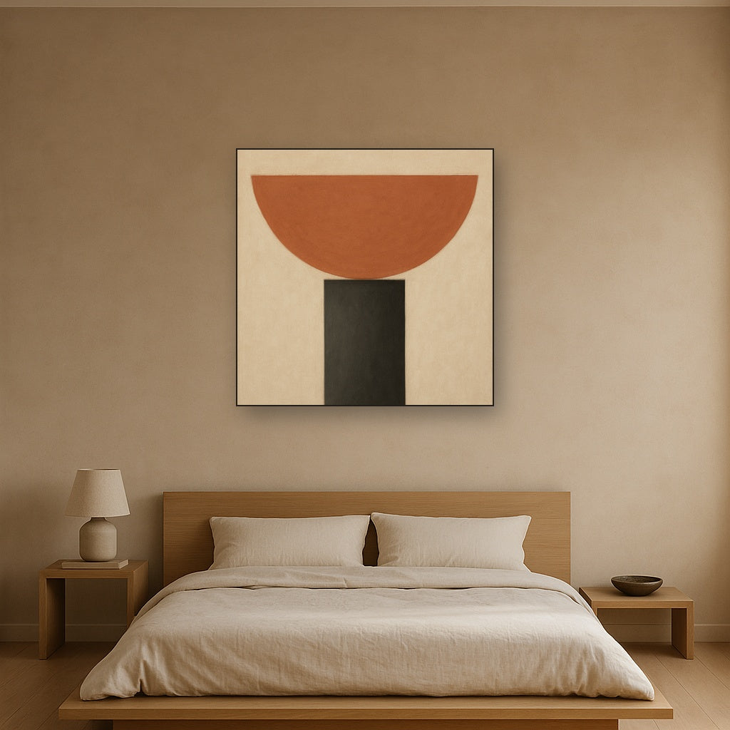 Semicircle Horizon & Minimalist Pillar No. 5 Oil Painting - View 3