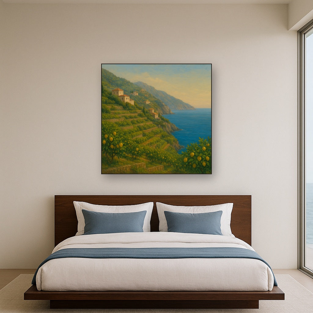 Italian Amalfi Coastline Terraces & Lemon Grove No. 20 Oil Painting - View 3
