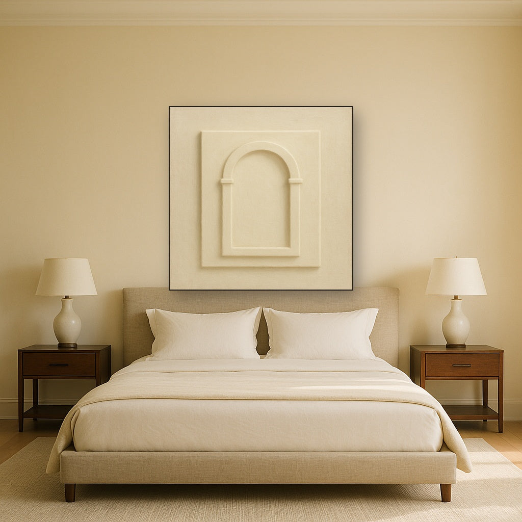 Textured Monolithic Plaster Arch No. 9 - Modern Fine Art Oil Painting - View 3