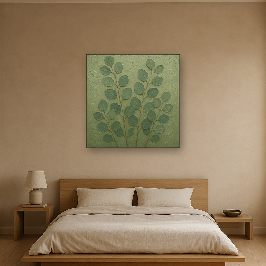 Ethereal Linen Waves Minimalist Oil Painting - View 3