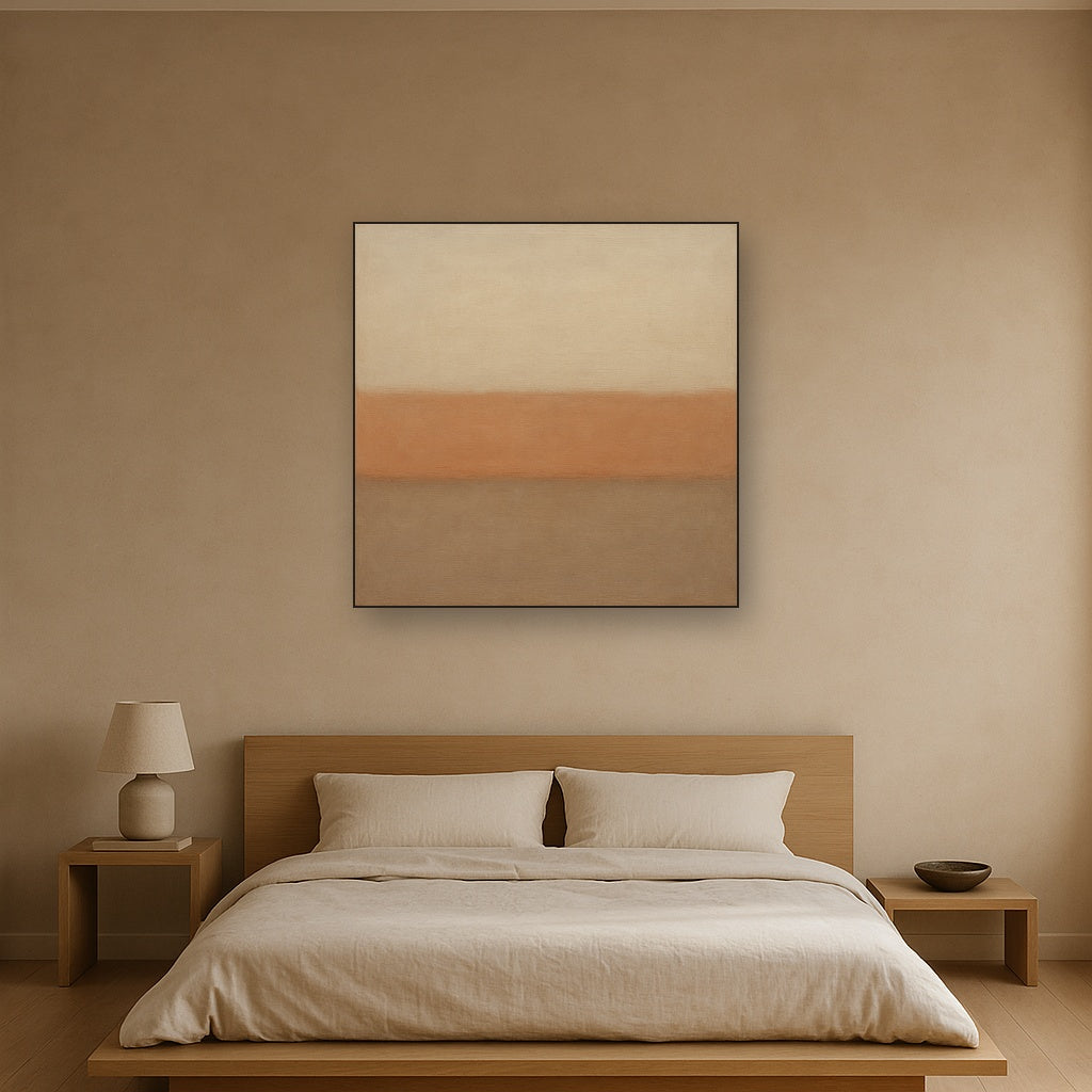 Aged Plaster & Sand Horizon No. 2 - Modern Fine Art Oil Painting - View 3