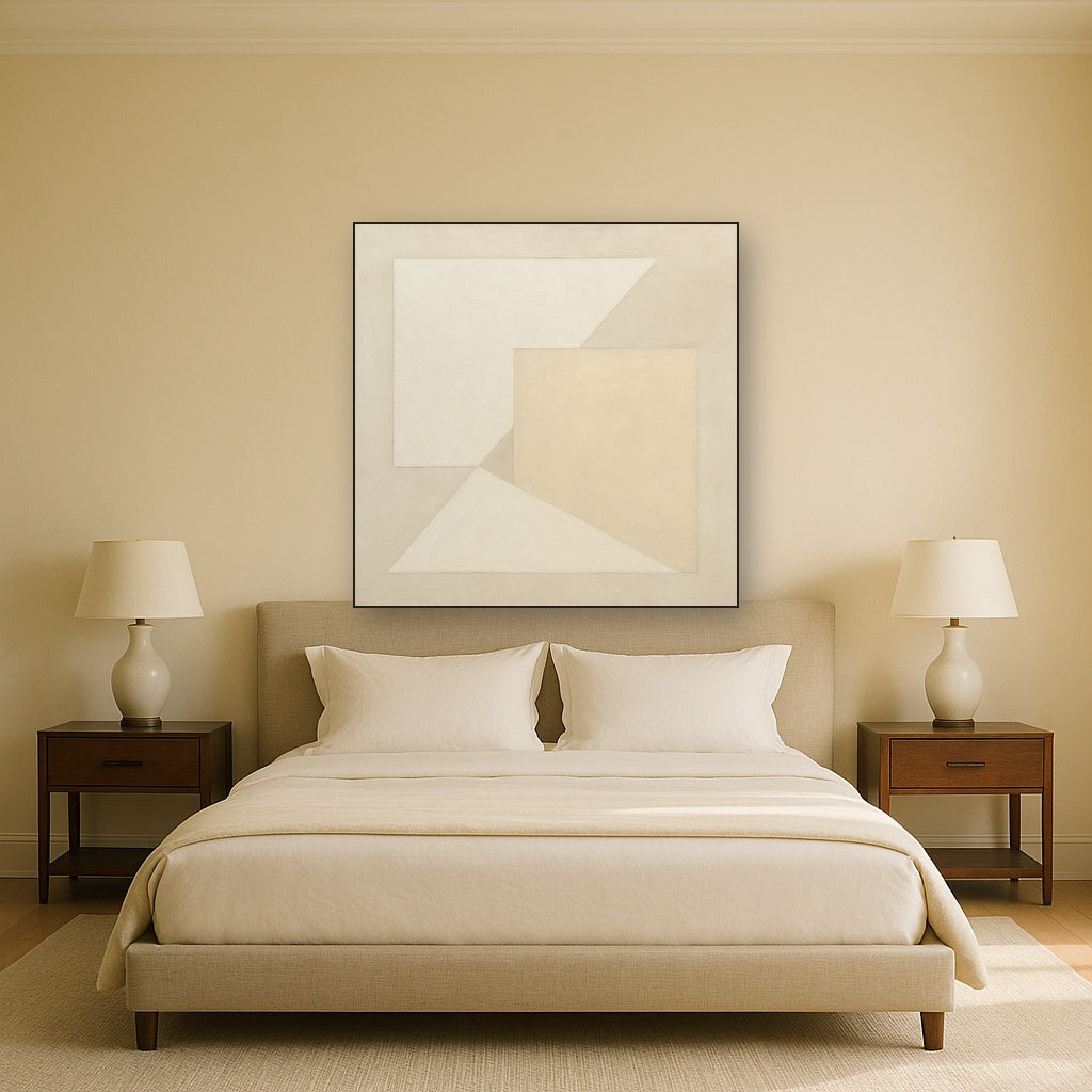 Architectural Stucco Geometry No. 3 - Modern Fine Art Oil Painting - View 3