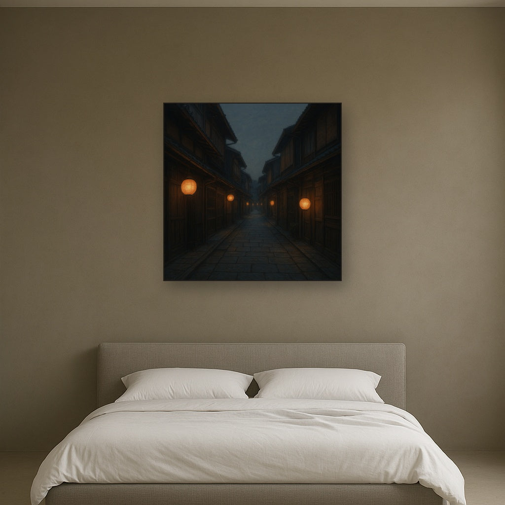 Old Kyoto Gion Alley in Soft Lantern Light No. 8 Oil Painting - View 3