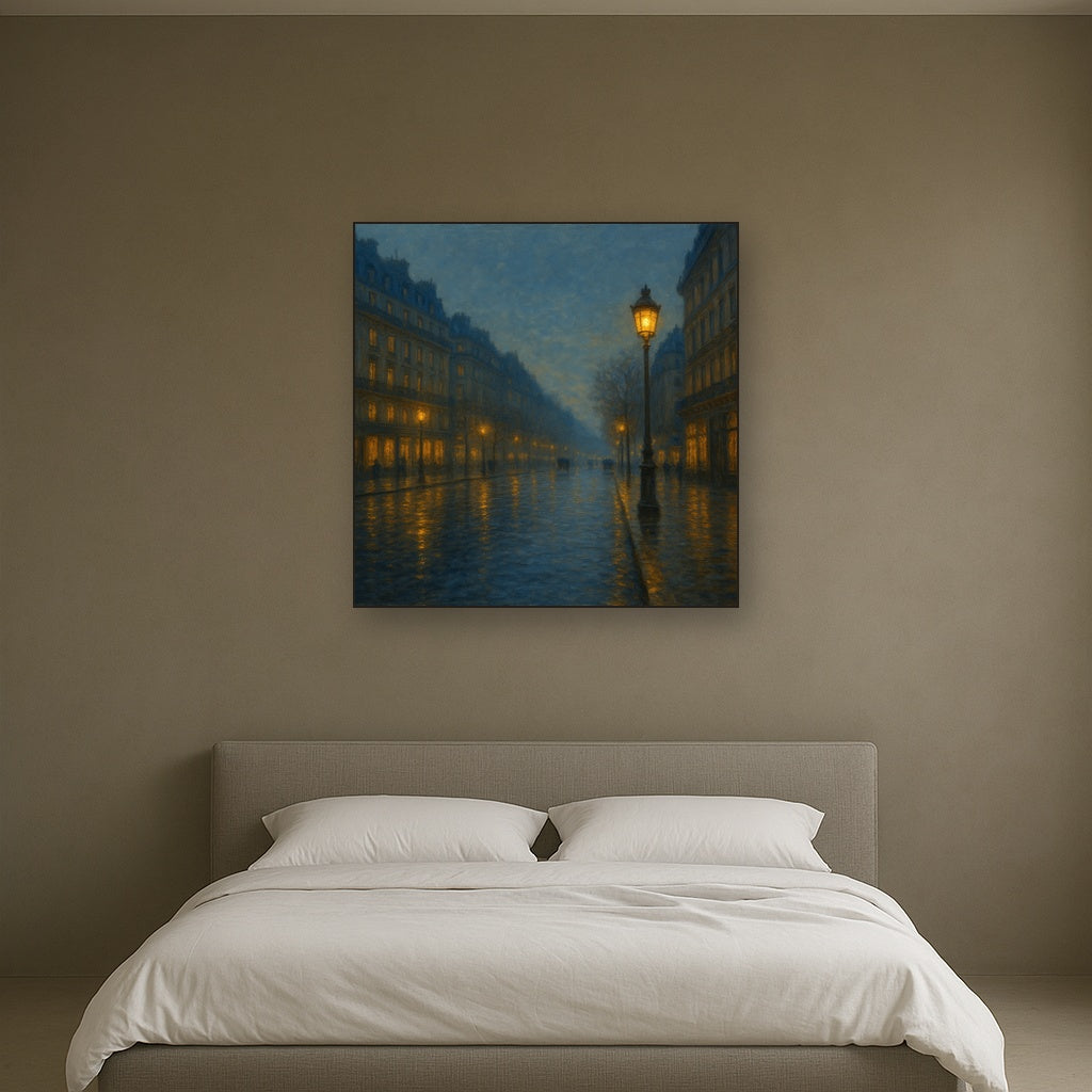 Rainy Parisian Boulevard at Twilight No. 24 Oil Painting - View 3