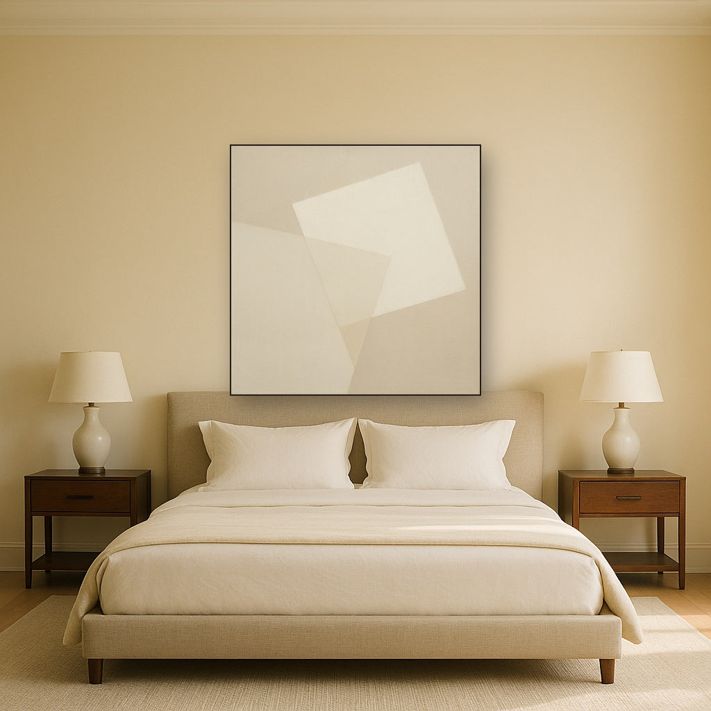 Architectural Stucco Geometry No. 3 - Modern Fine Art Oil Painting - View 3