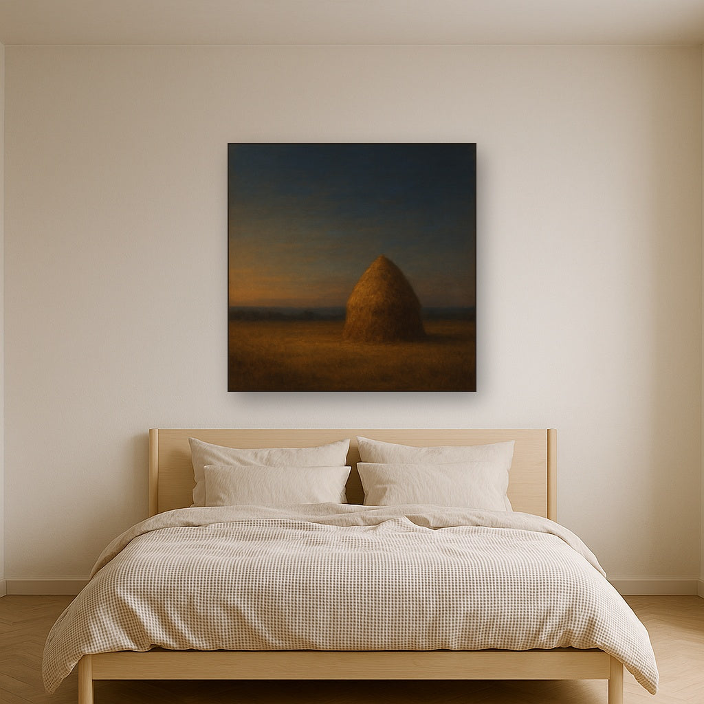 Dusk Horizon over Weathered Haystack No. 10 Oil Painting - View 3