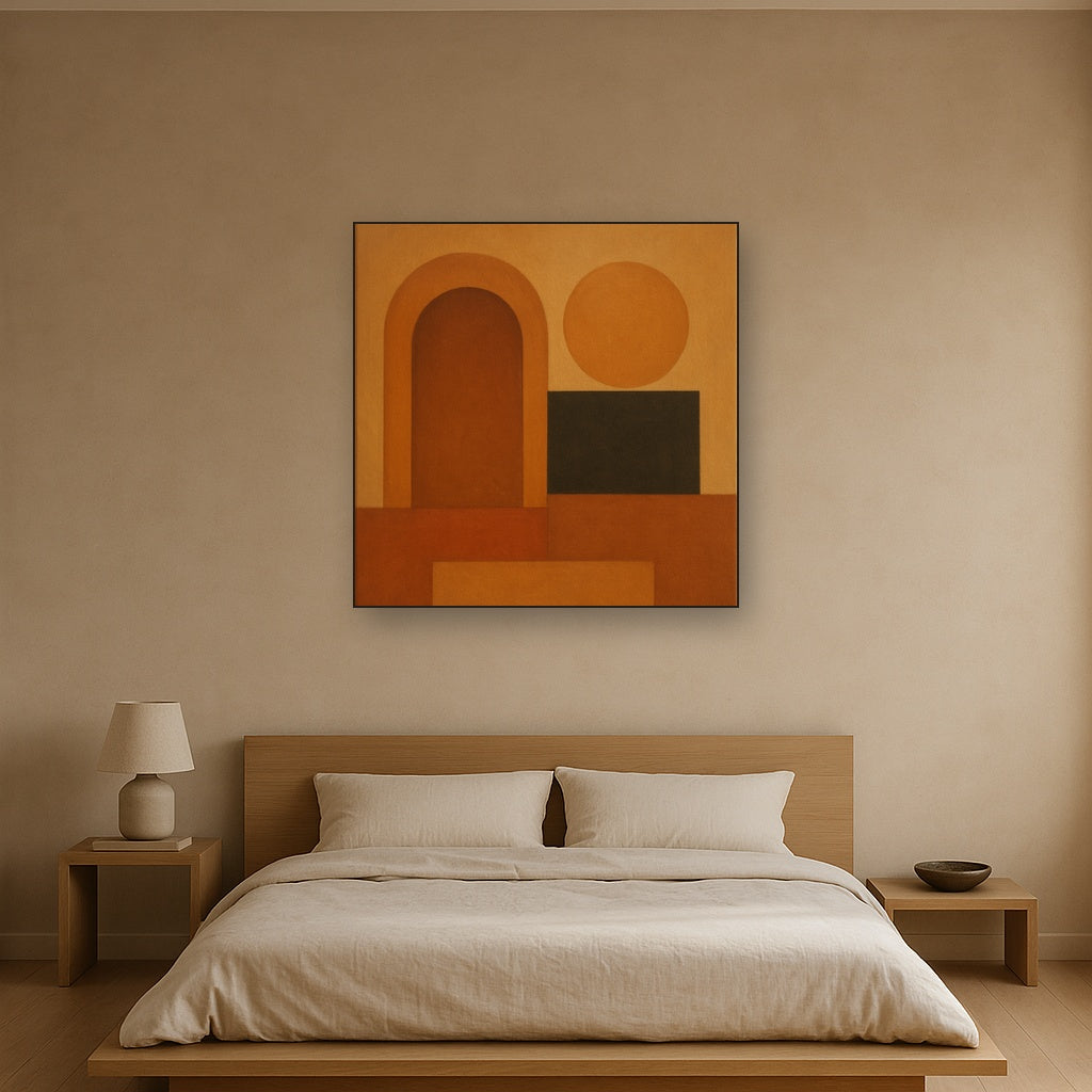 Arch & Circle Equilibrium in Warm Earth Tones No. 17 Oil Painting - View 3