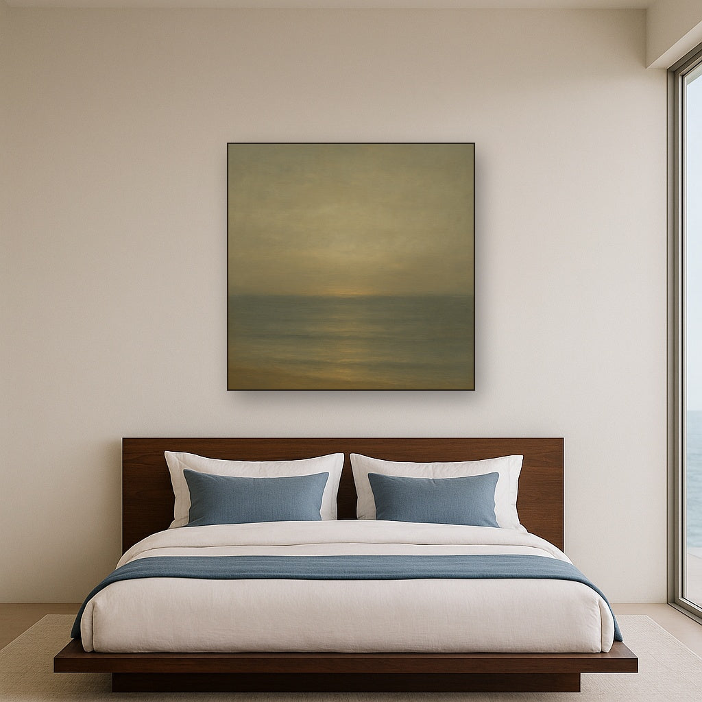 Monochrome Ocean Silence No. 5 - Modern Fine Art Oil Painting - View 3