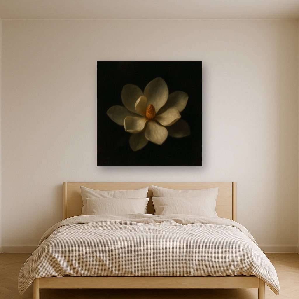 Magnolia Blossom in Quiet Chiaroscuro No. 12 Fine Art Oil Painting - View 3