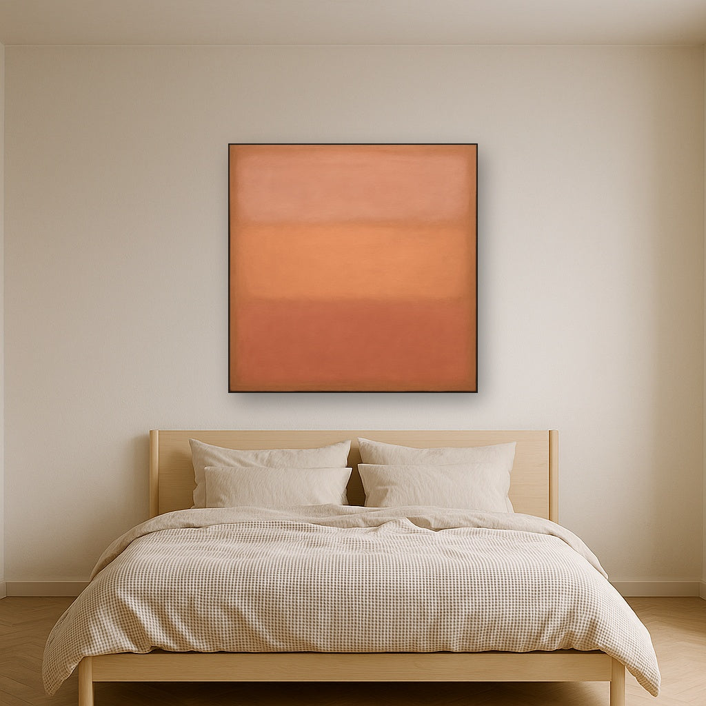 Blush Rose & Dusky Terracotta Ambient Glow No. 18 Oil Painting - View 3