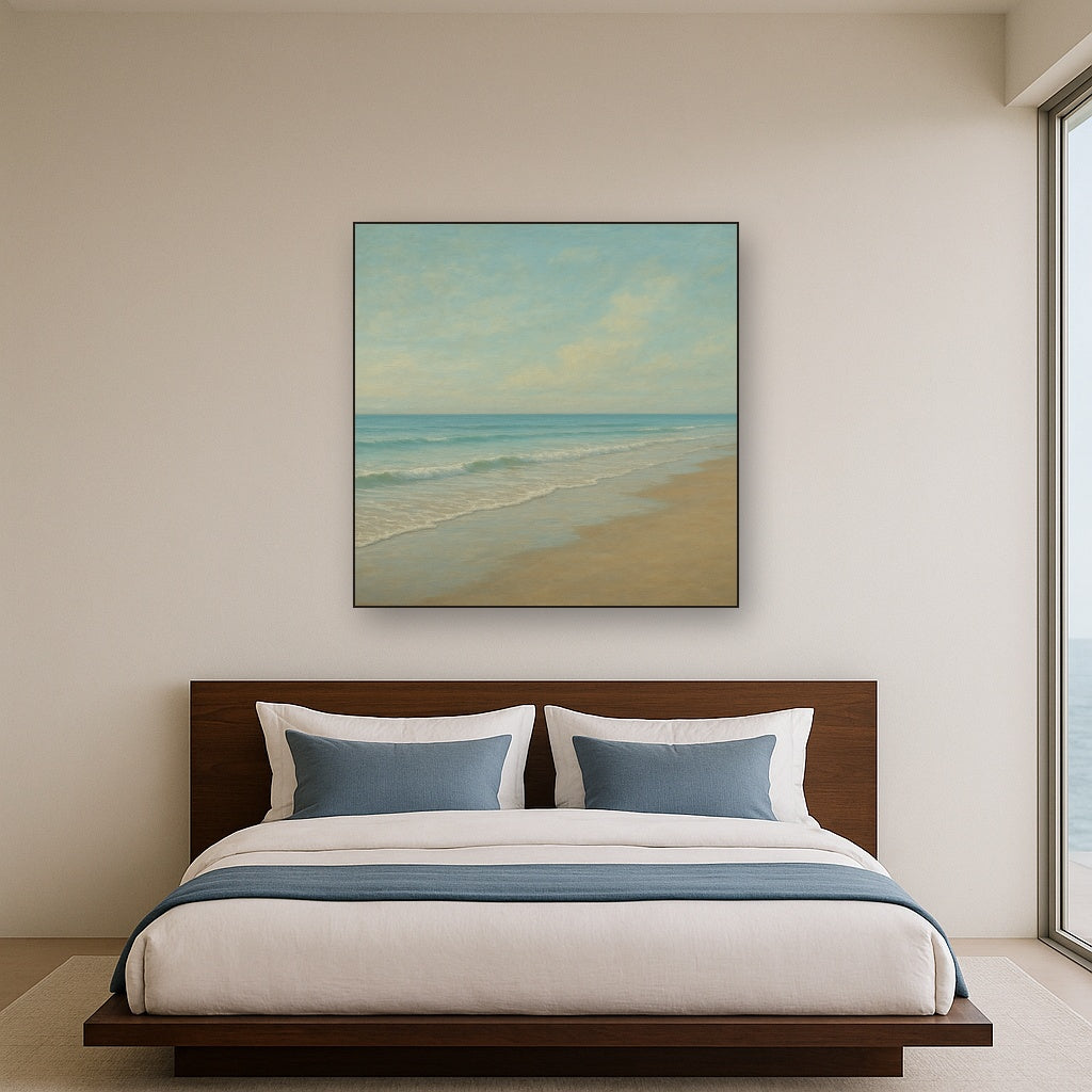Tranquil Morning Tide over Soft Sand Beach No. 10 Fine Art Oil Painting - View 3