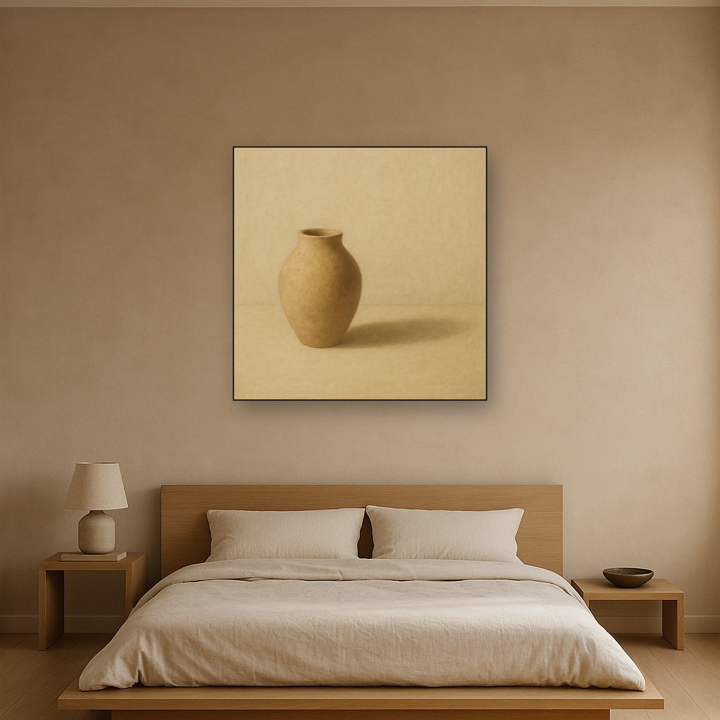Organic Clay Vessel & Solitary Shadow No. 27 Oil Painting - View 3