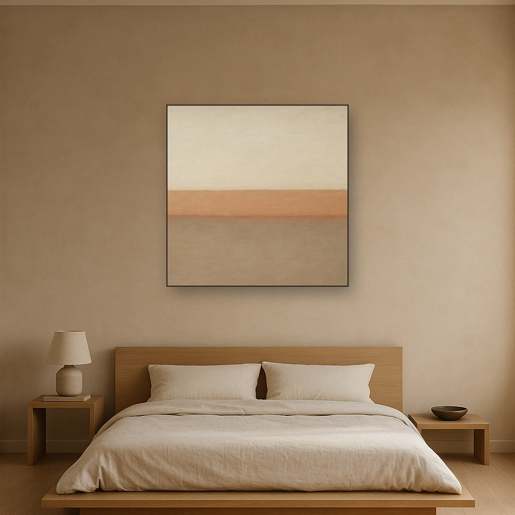 Aged Plaster & Sand Horizon No. 2 - Modern Fine Art Oil Painting - View 3