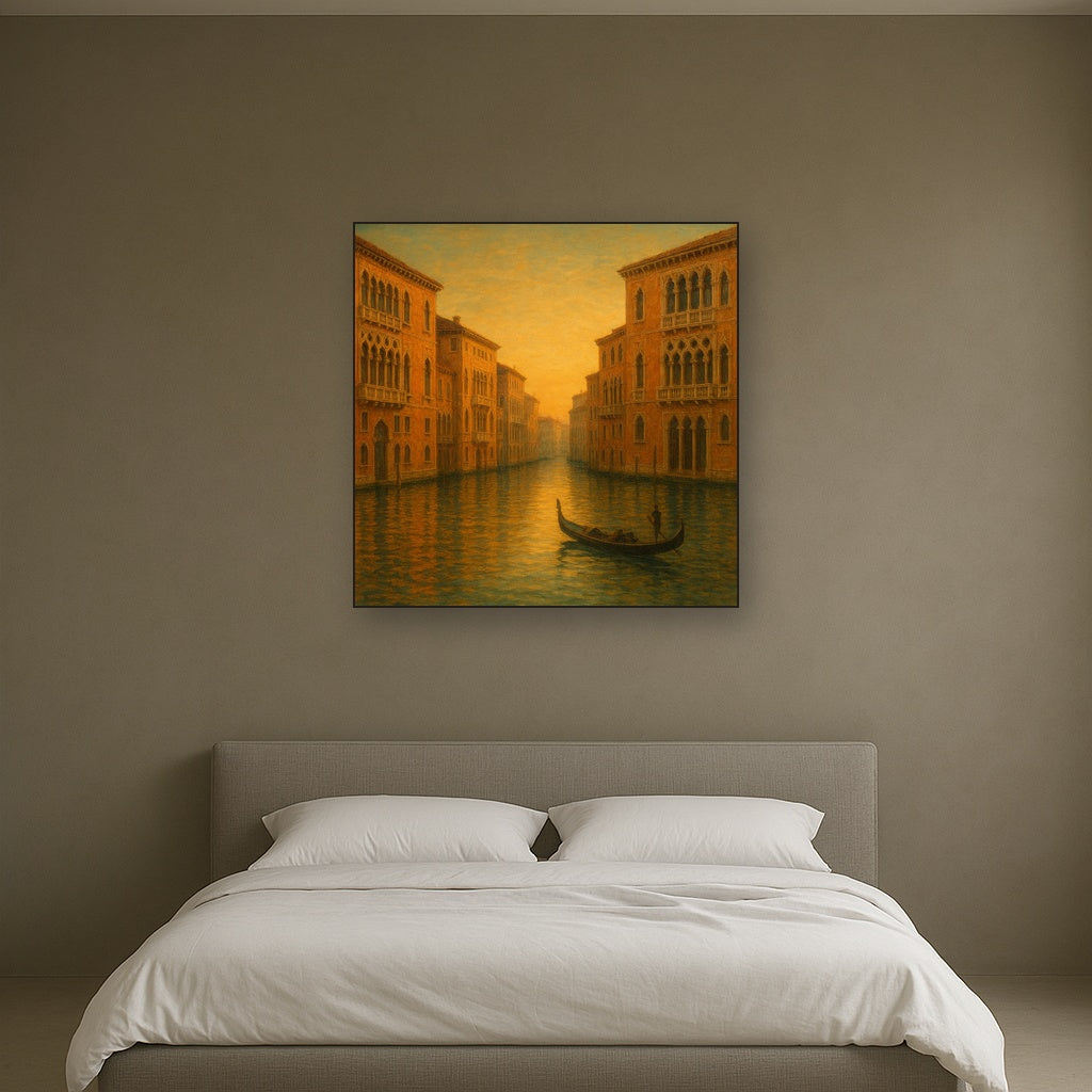 Venetian Canal Palaces at Golden Hour No. 13 Oil Painting - View 3
