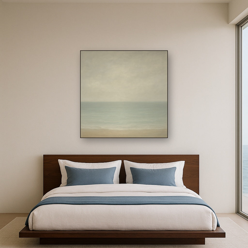 Monochrome Ocean Silence No. 5 - Modern Fine Art Oil Painting - View 3