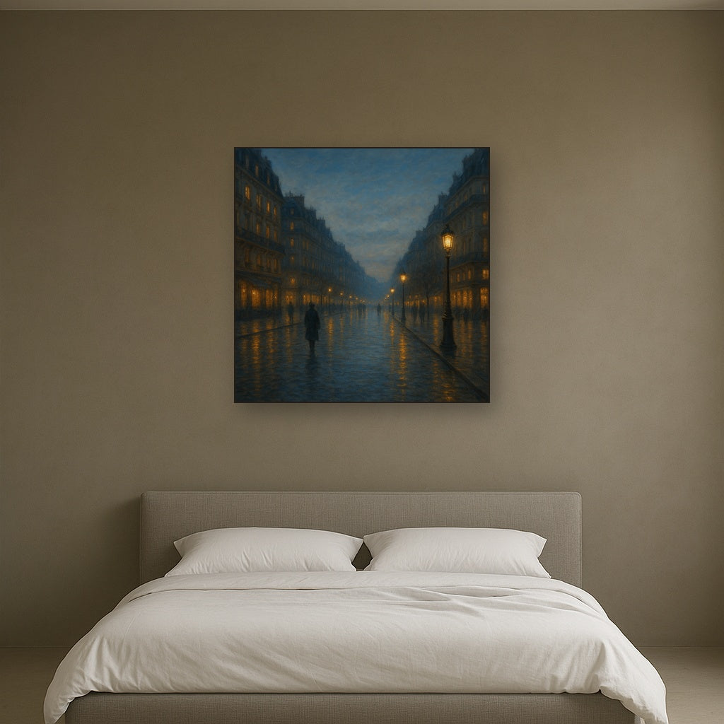 Rainy Parisian Boulevard at Twilight No. 26 Oil Painting - View 3