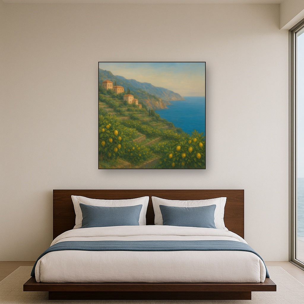 Italian Amalfi Coastline Terraces & Lemon Grove No. 13 Oil Painting - View 3